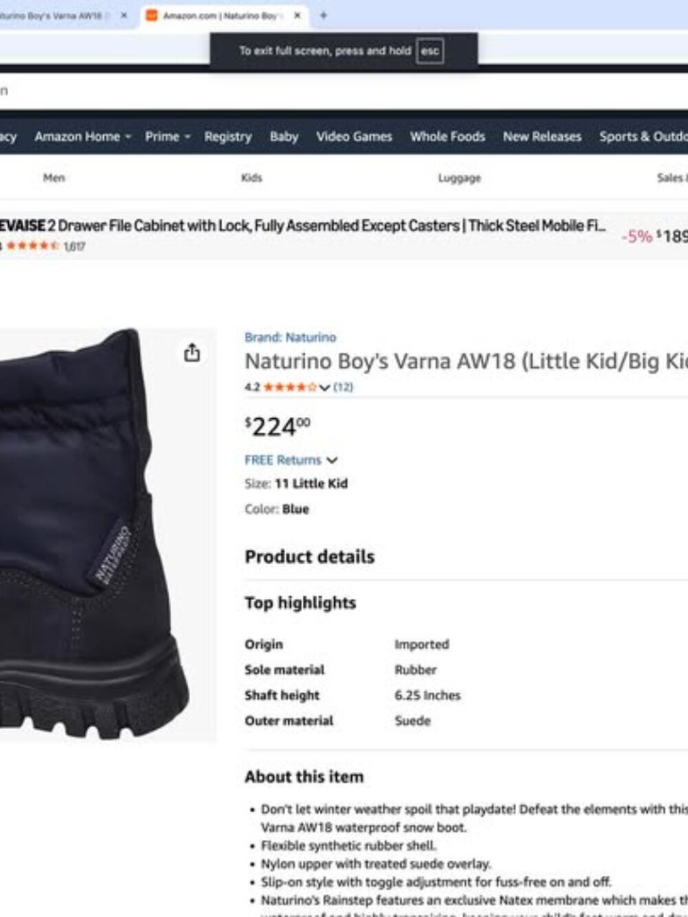 Naturino Boy's Varna AW18 (Little Kid/Big Kid) - Picture 2 of 13